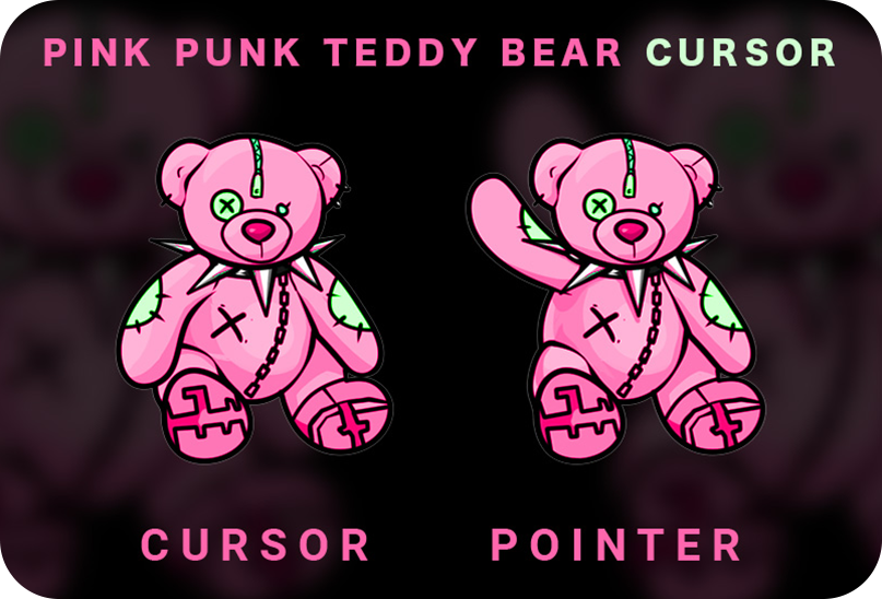 pink punk teddy bear love cursor post