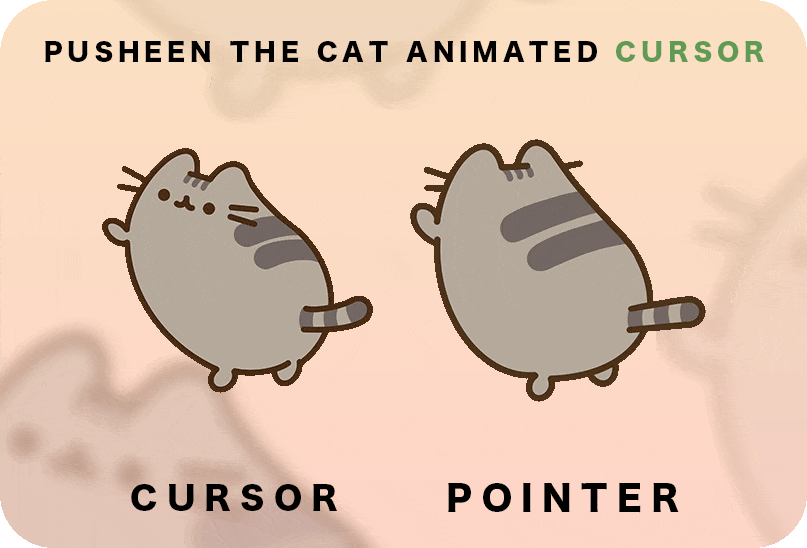 pusheen the cat animated love cursor post