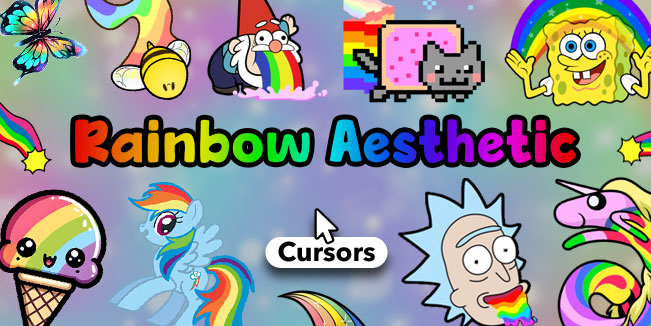 rainbow aesthetic cursors collection