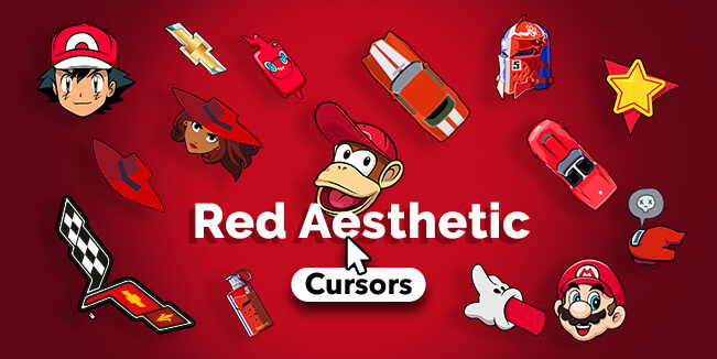 red aesthetic cursor collection
