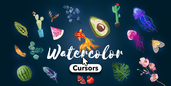 watercolor cursor collection