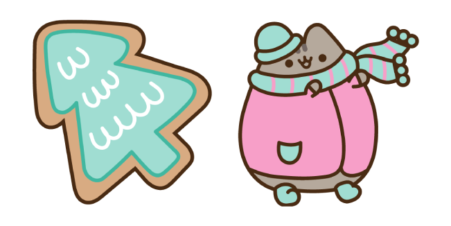 winter pusheen christmas tree cookie custom cursor